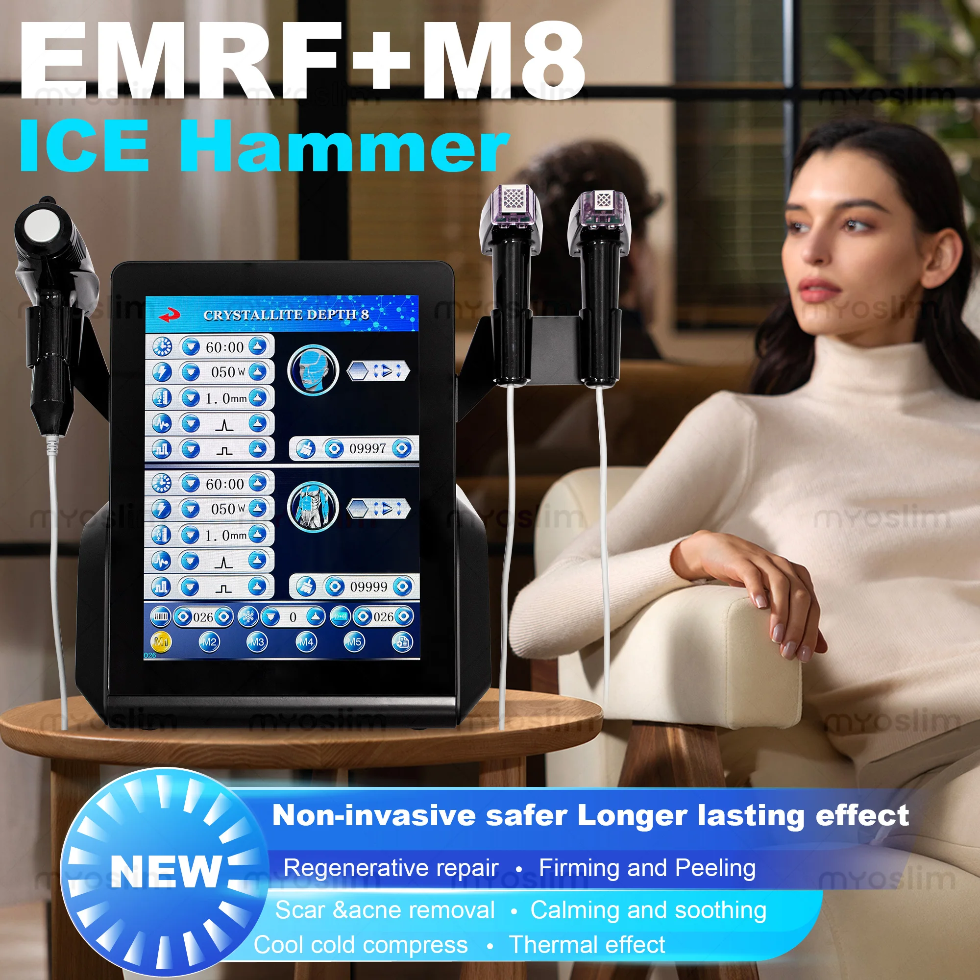Máquina Profesional de Microagujas RF Morpheus 8 para el Cuidado Facial de la Piel con Cartucho de 12, 24 y 40 Pines Nano