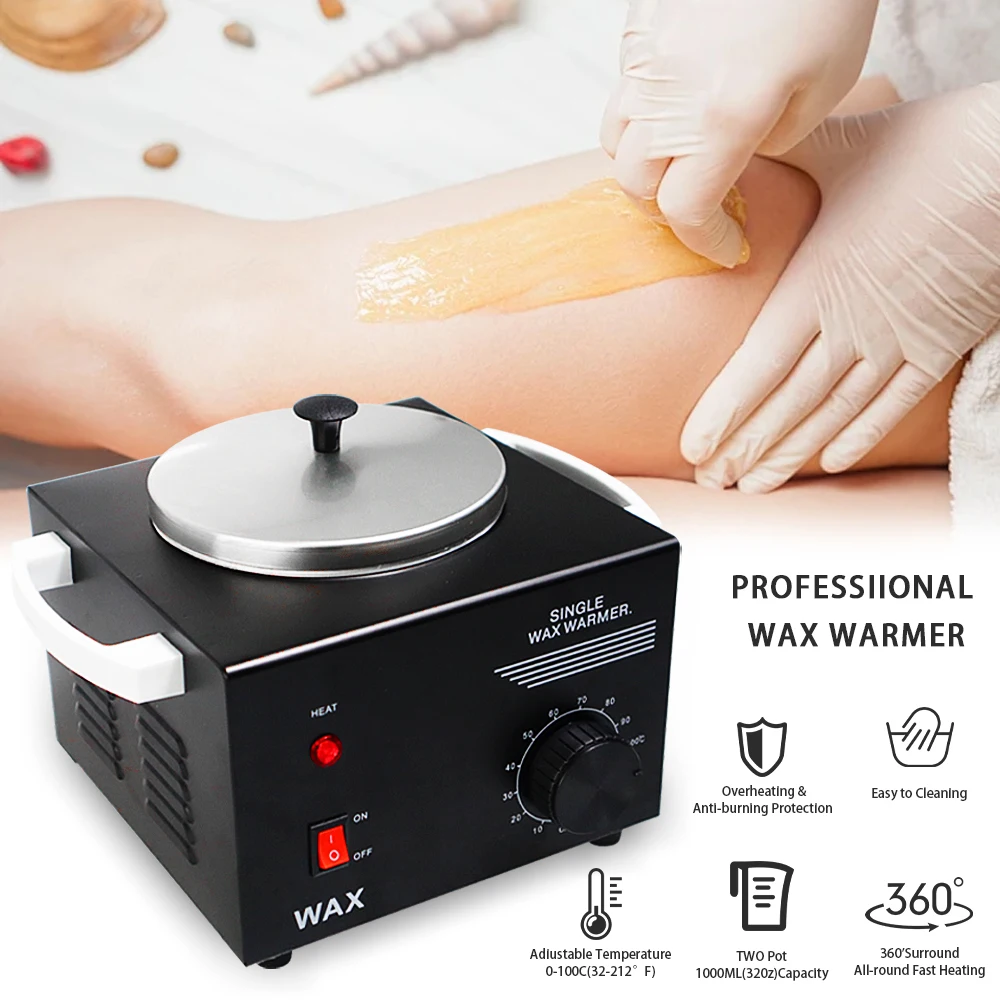 Calentador de cera eléctrico para depilación, máquina de olla, terapia de cera de parafina para manos y pies, herramienta de belleza depilatoria, temperatura ajustable