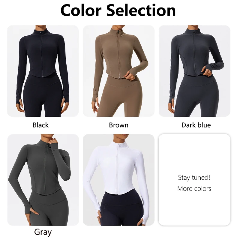 Chaquetas Deportivas Ajustadas Hearuisavy de Verano, Tejidos Ultrasuaves, con Cierre, para Mujer, Ropa de Gimnasio y Yoga, Secado Rápido, Manga Larga