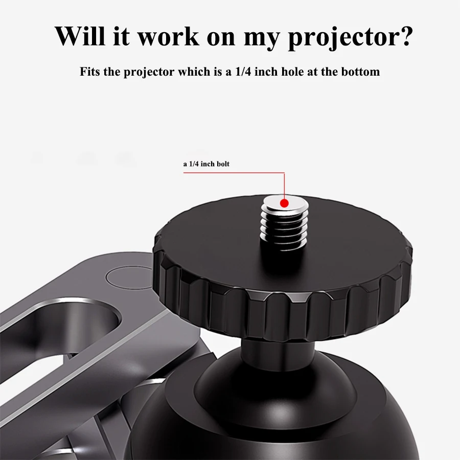 Soporte para proyector Soporte de montaje en pared de aleación de aluminio resistente para artículos universales con orificio para tornillo de 1/4 pulgadas XGIMI TD Capacidad de carga de 10 kg