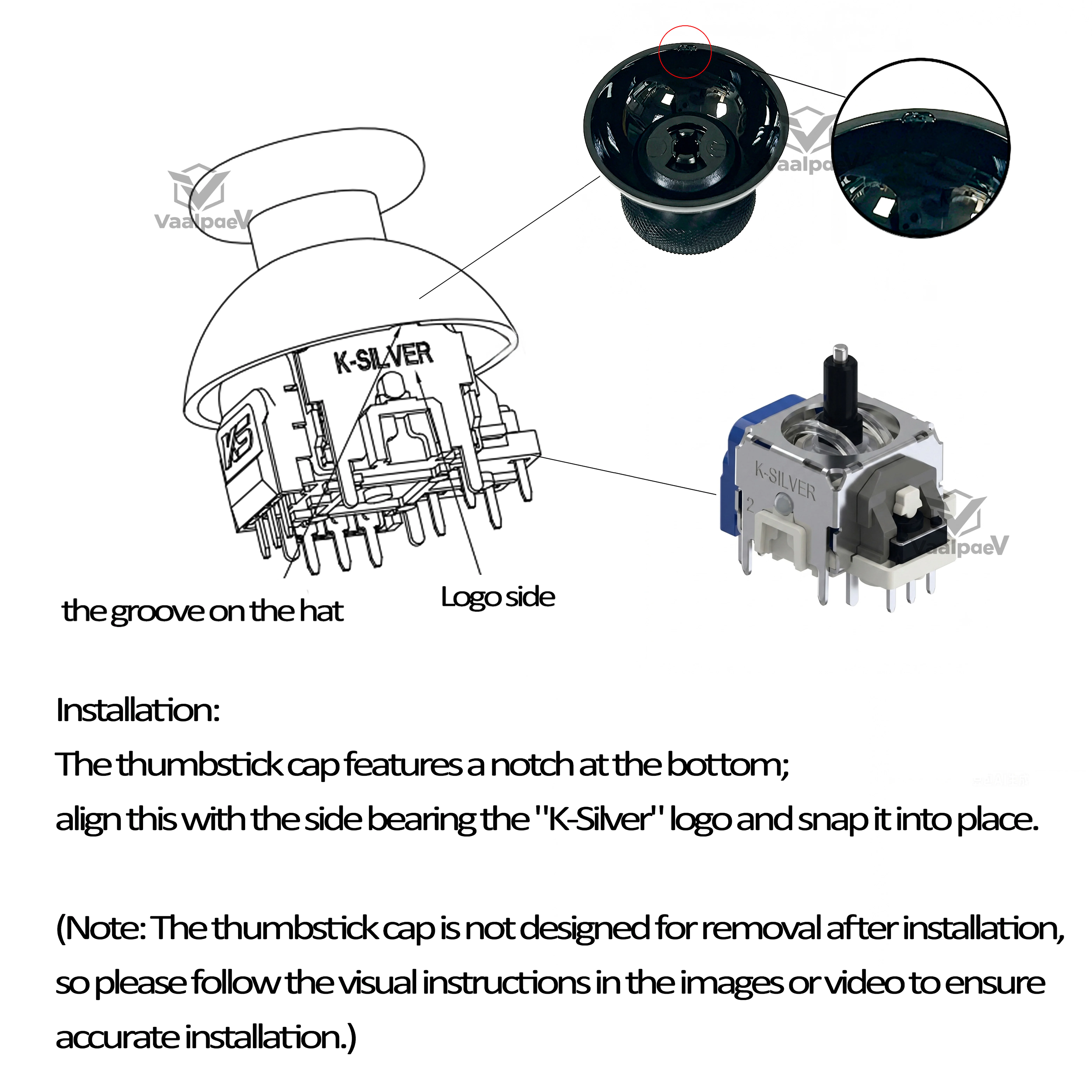 Para PS5 PS4 K-SILVER JT13-005 320 Joystick Magnético TMR con Tensión Ajustable 30-80gf Módulo de Reparación de Palanca Antideriva