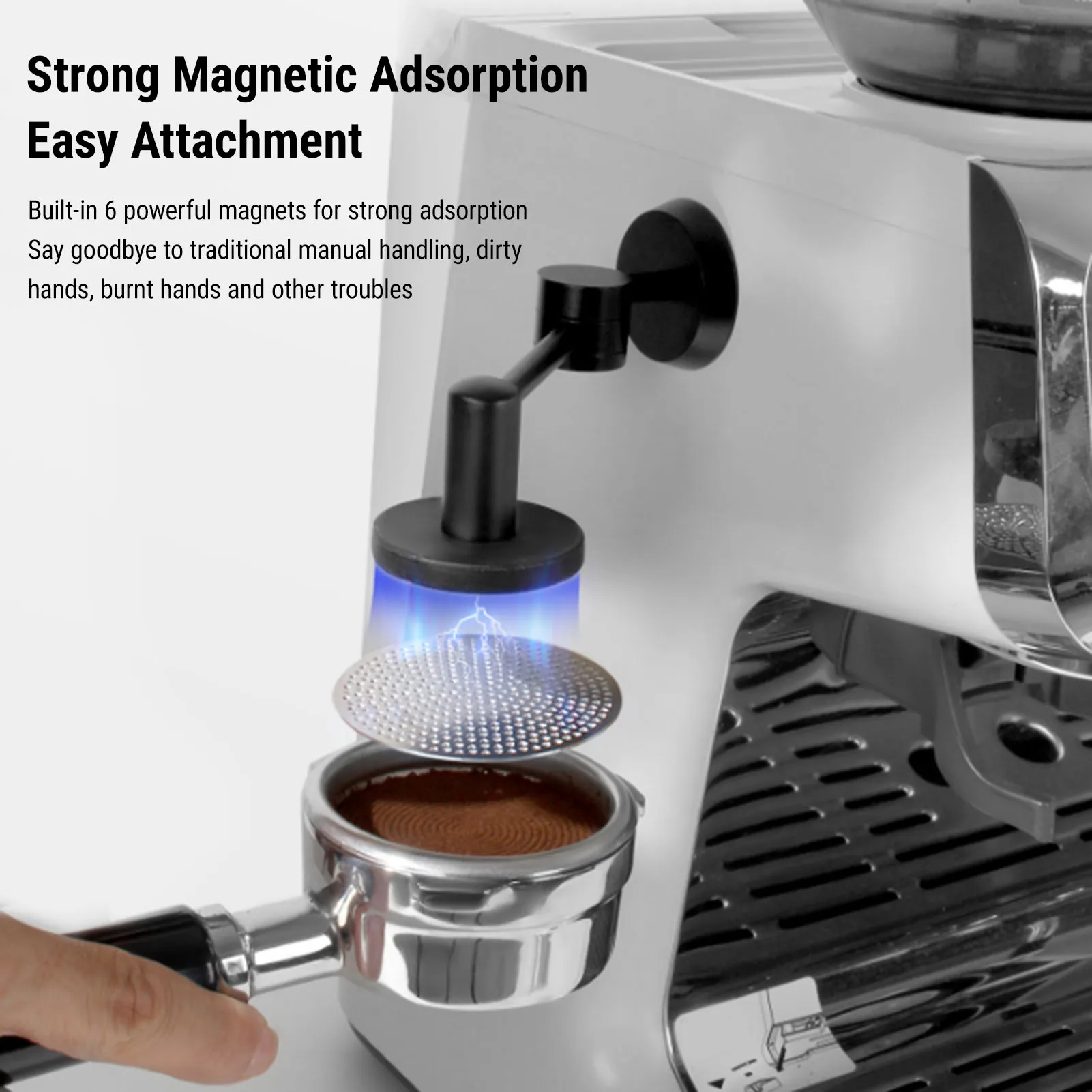 Soporte de pantalla de disco magnético, soporte de estante de filtro de café magnético, accesorio de cafetera italiana, aleación de aluminio