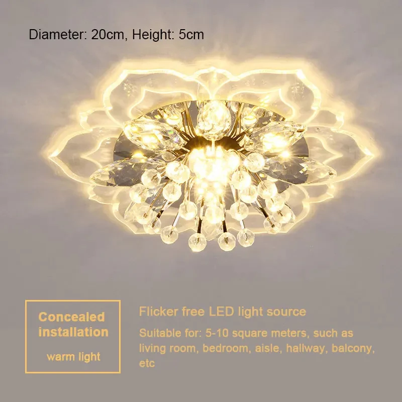 Lámpara de techo LED moderna, lámpara de techo de cristal, candelabro de dormitorio, iluminación interior para sala de estar, decoración del hogar, candelabro Led