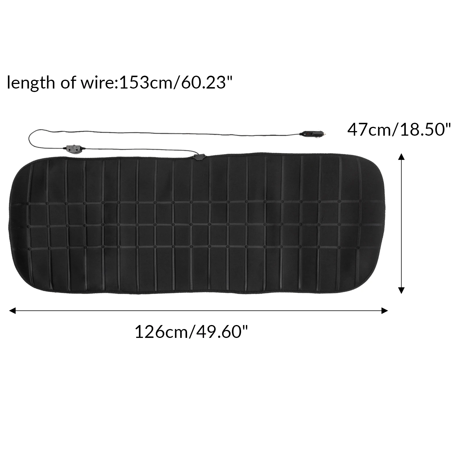 Cojín para asiento trasero con calefacción de segunda fila para coche, calentador Universal de 12V y 24V, almohadilla fría para invierno, accesorios protectores negros