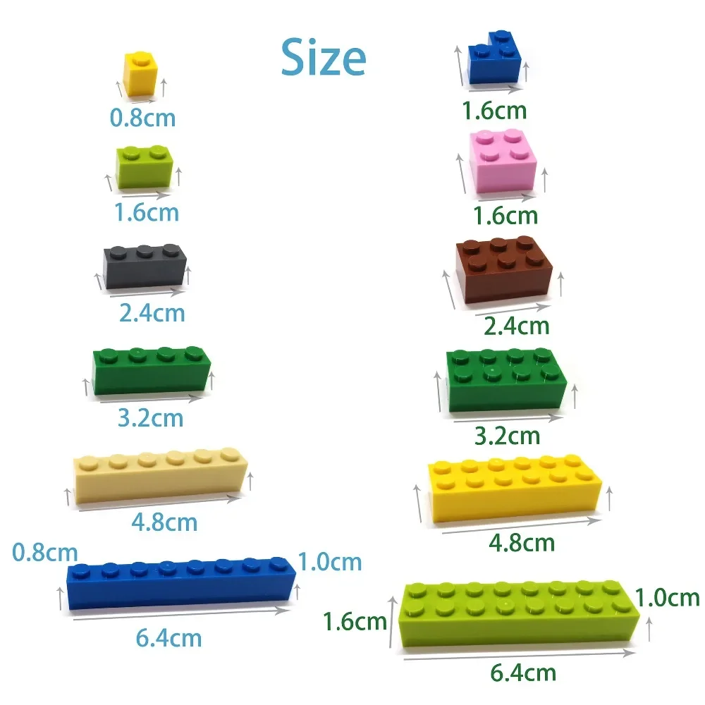 300 Uds 2x4 Dot DIY bloques de construcción figuras gruesas ladrillos educativos tamaño creativo Compatible con 3001 juguetes de plástico para niños