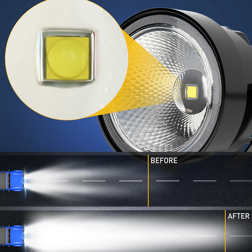 NAOEVO-foco de luz Led de trabajo, luces antiniebla redondas blancas superbrillantes para motocicleta, ATV, barco, 2 piezas, 4 pulgadas, 4x4, todoterreno, 60W, 14000LM