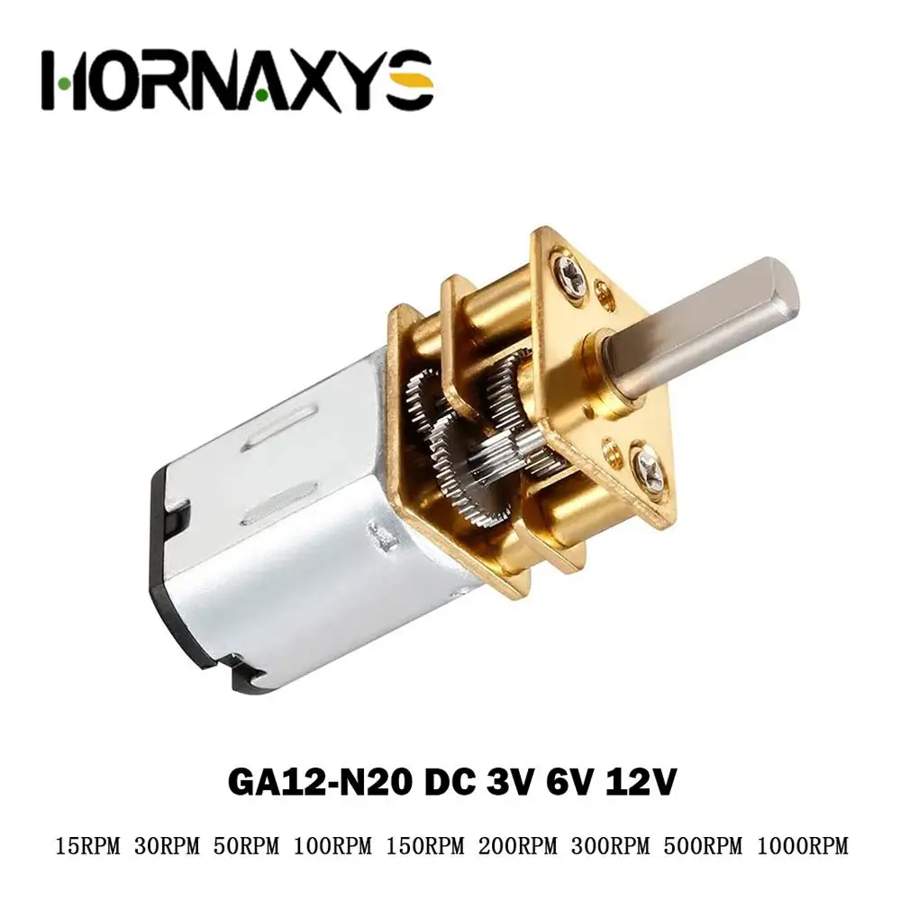 10 Uds GA12-N20 DC 3V/6V/12V N20 Mini Micro Motor de engranaje de Metal con rueda dentada motores DC 15/30/50/60/100/200/300/500/1000RPM Kit DIY