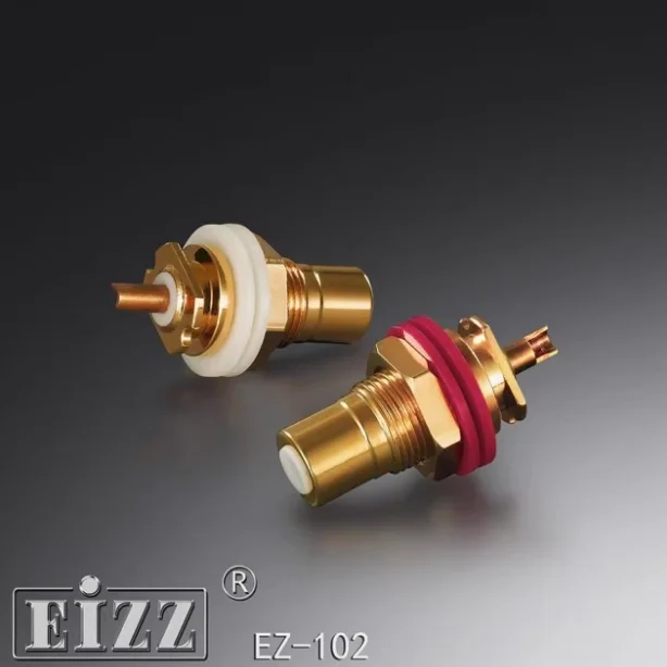 2 pares (blanco + rojo) EZZ premium cobre puro chapado en oro enchufe de señal RCA EZ-102 latón RCA + chapado en oro envío gratis