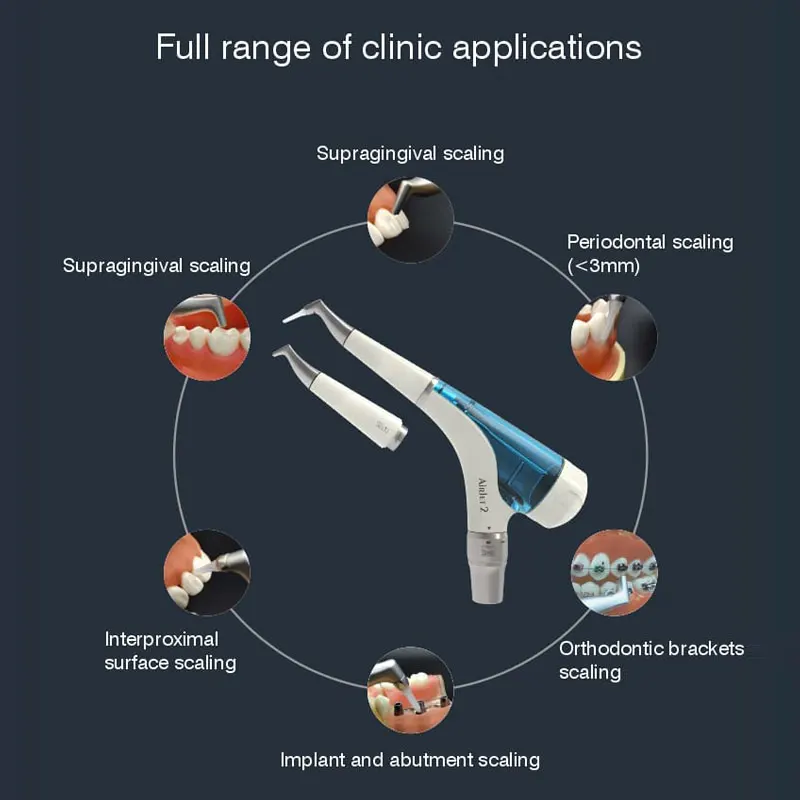 Pulidor Dental de Aire JUMTOP, Máquina de Blanqueamiento Dental con Chorro de Arena, 360 °   Pieza de mano giratoria libremente