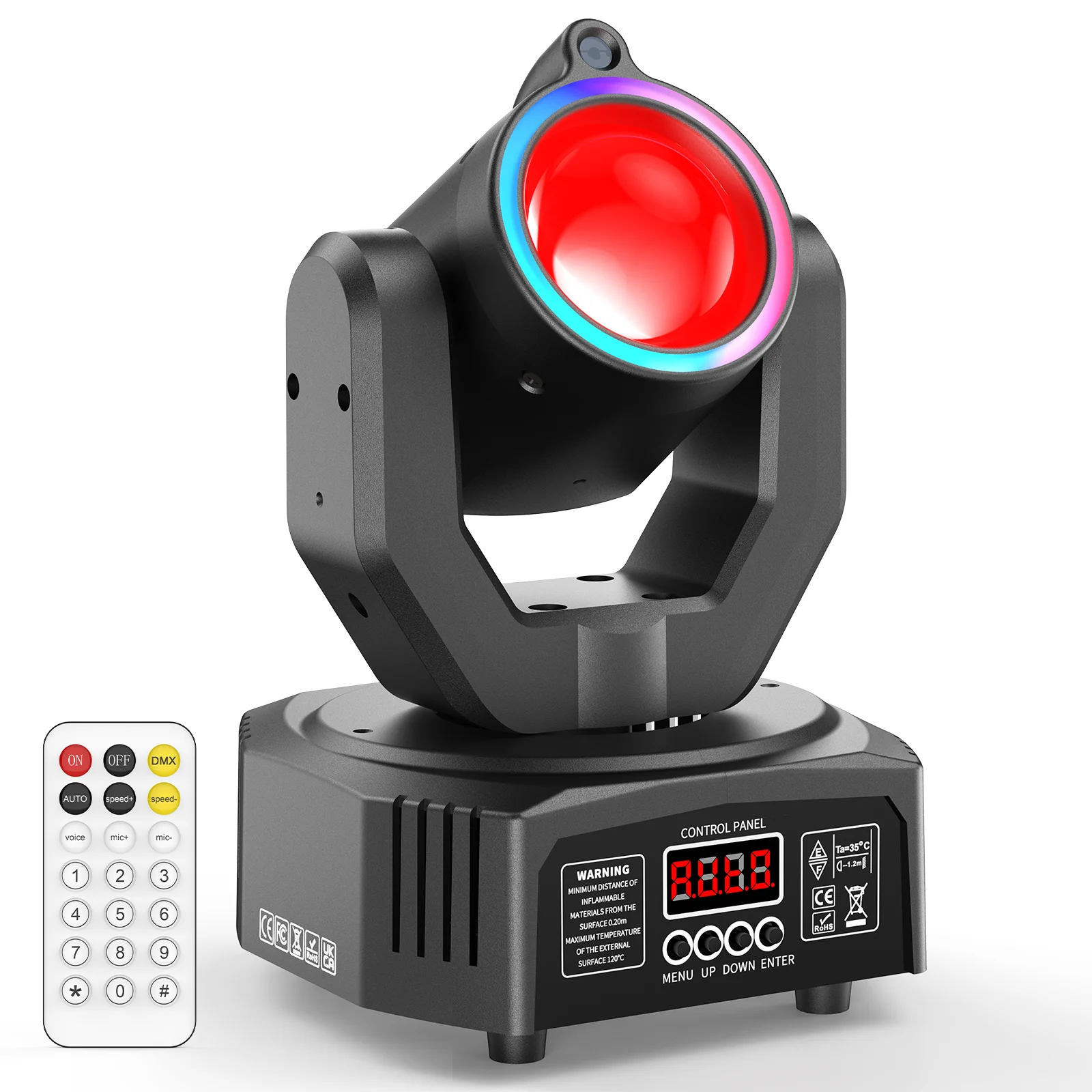 U'King Mini 30W haz de luz con cabezal móvil LED 4 en 1 efecto RGBW luz estroboscópica de escenario DMX sonido activado DJ Disco Bar luz de fiesta