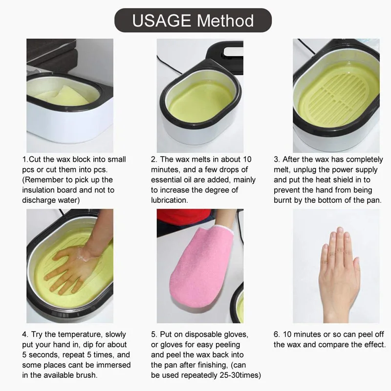 Calentador de cera de parafina para manos y pies, máquina de baño, Kit hidratante, encerado de manos, Spa, cuidado de la piel suave