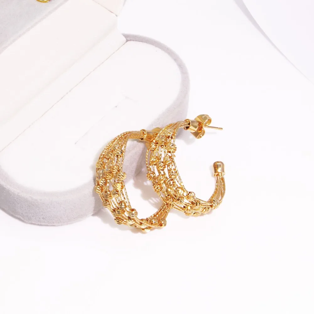 GZJPEI-Conjunto de joyería hecha a mano para mujer, conjunto de cuentas chapadas en oro de 18K multicapa, accesorios de joyería para boda y cumpleaños de alta calidad