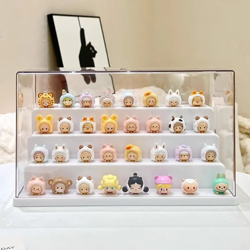 Vitrina de acrílico transparente, caja organizadora de almacenamiento a prueba de polvo para coleccionables, figuras en miniatura y juguetes con escaparate transparente