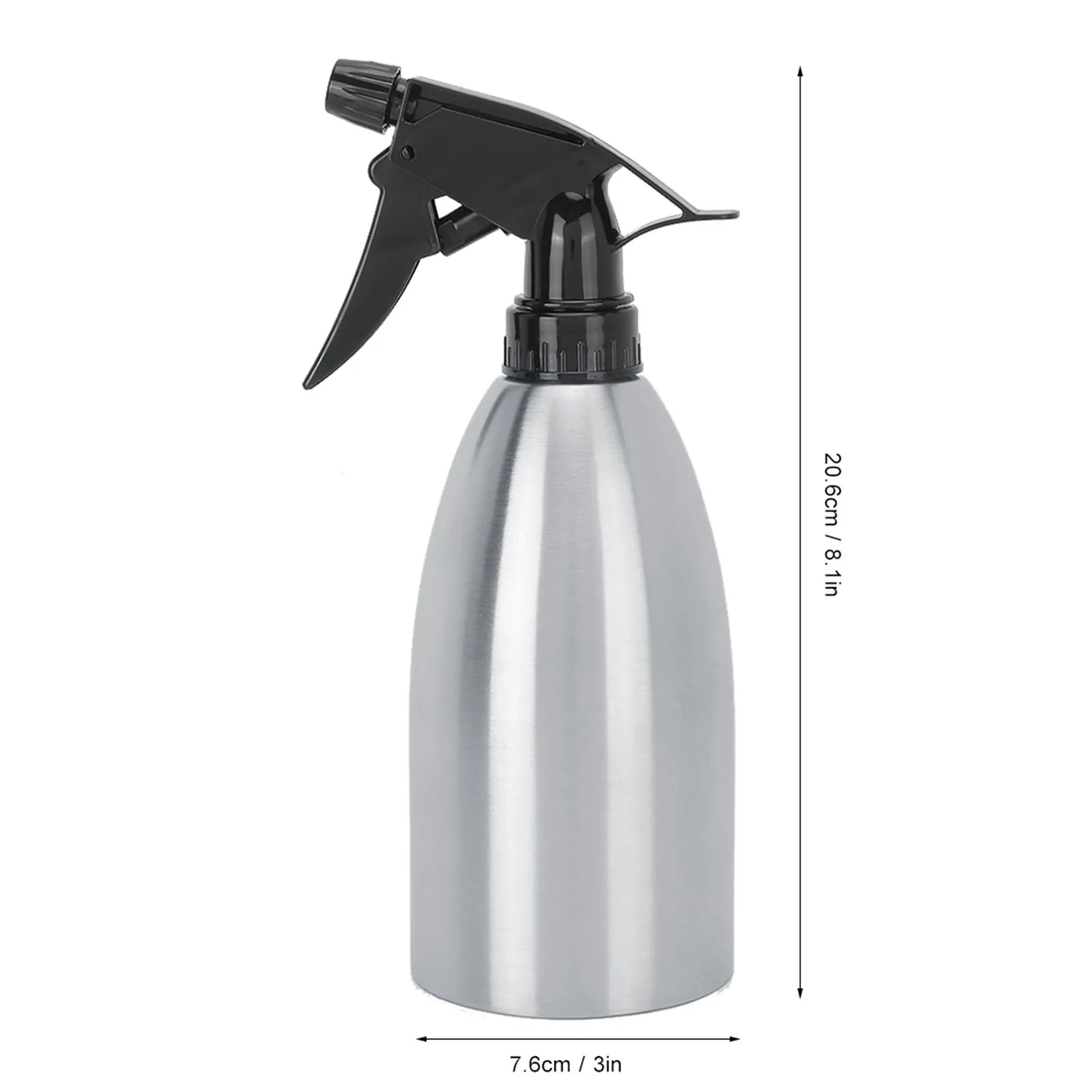 Botella de riego de 500ml, bote de pulverización de acero inoxidable para jardinería y cocina, boquilla ajustable para el hogar