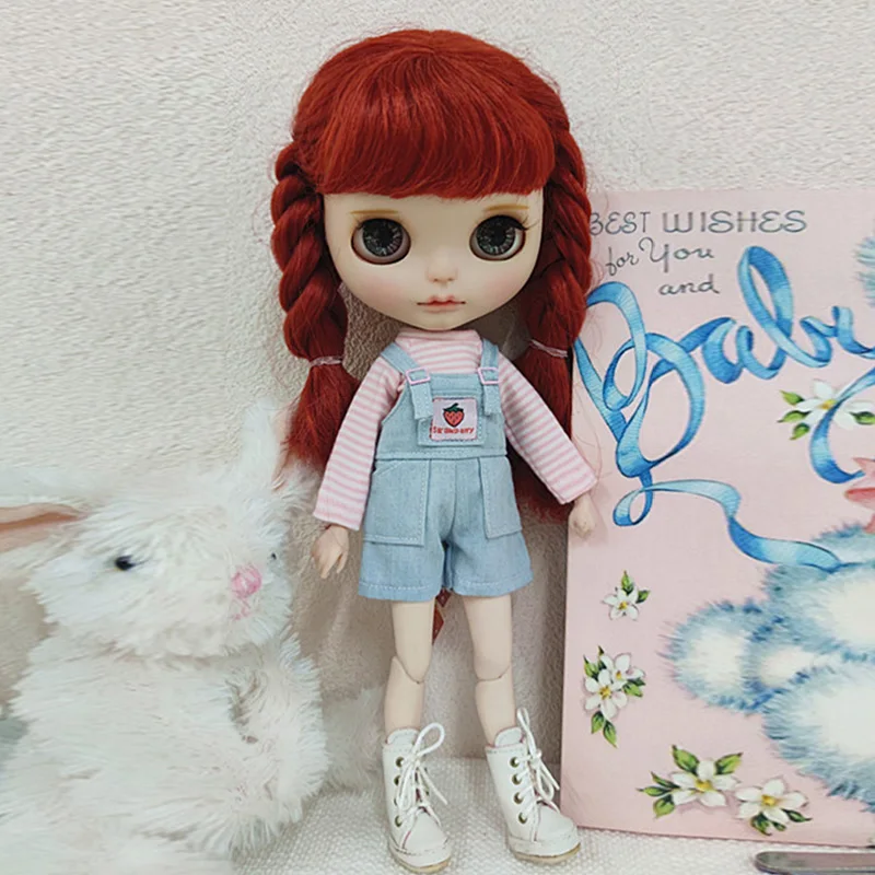 Ropa informal para muñeca Blyth, peleles, pantalones a cuadros, Top de manga larga, pantalones para muñeca para Ymy Licca Azones Ob24 Ob27, accesorios para muñecas