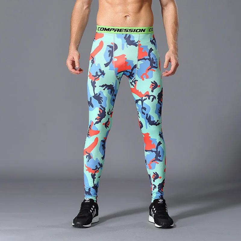 Mallas deportivas de camuflaje para hombre, mallas de compresión para entrenamiento para correr, pantalones de secado rápido, pantalones deportivos, mallas para correr y trotar