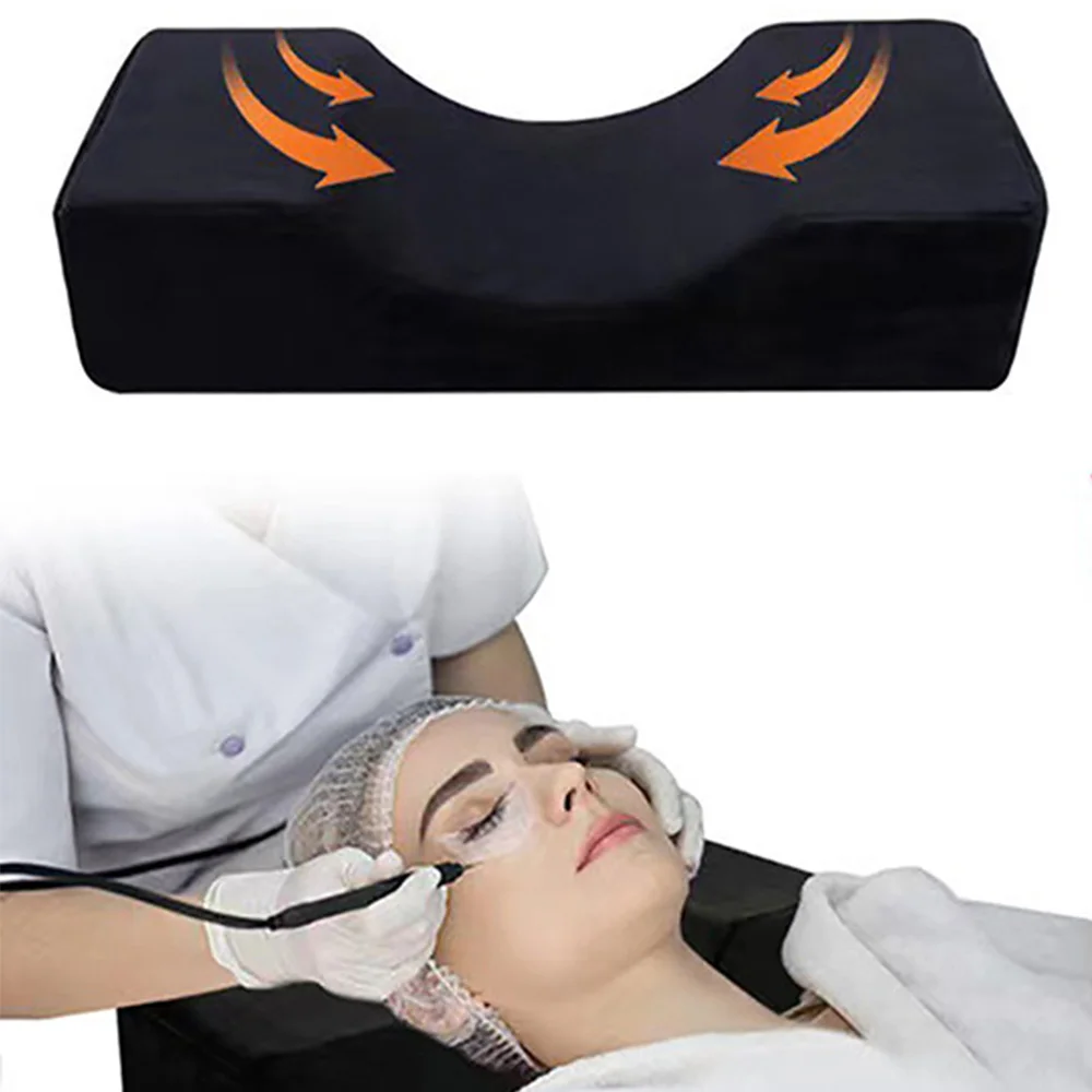 Almohada en forma de U para extensión de pestañas, almohada curva de espuma viscoelástica, reposacabezas ergonómico con soporte para el cuello, herramientas para salón de belleza