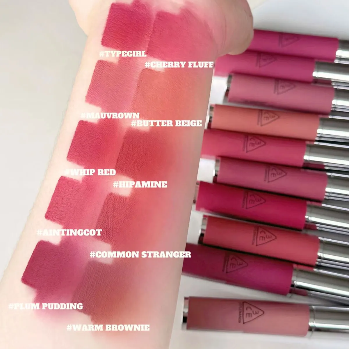 3CE HAZY LIP CLAY, Textura de Arcilla Aterciopelada, Larga Duración, Altamente Pigmentado, Efecto de Difuminado de Labios, Cosmético Coreano, Maquillaje Coreano