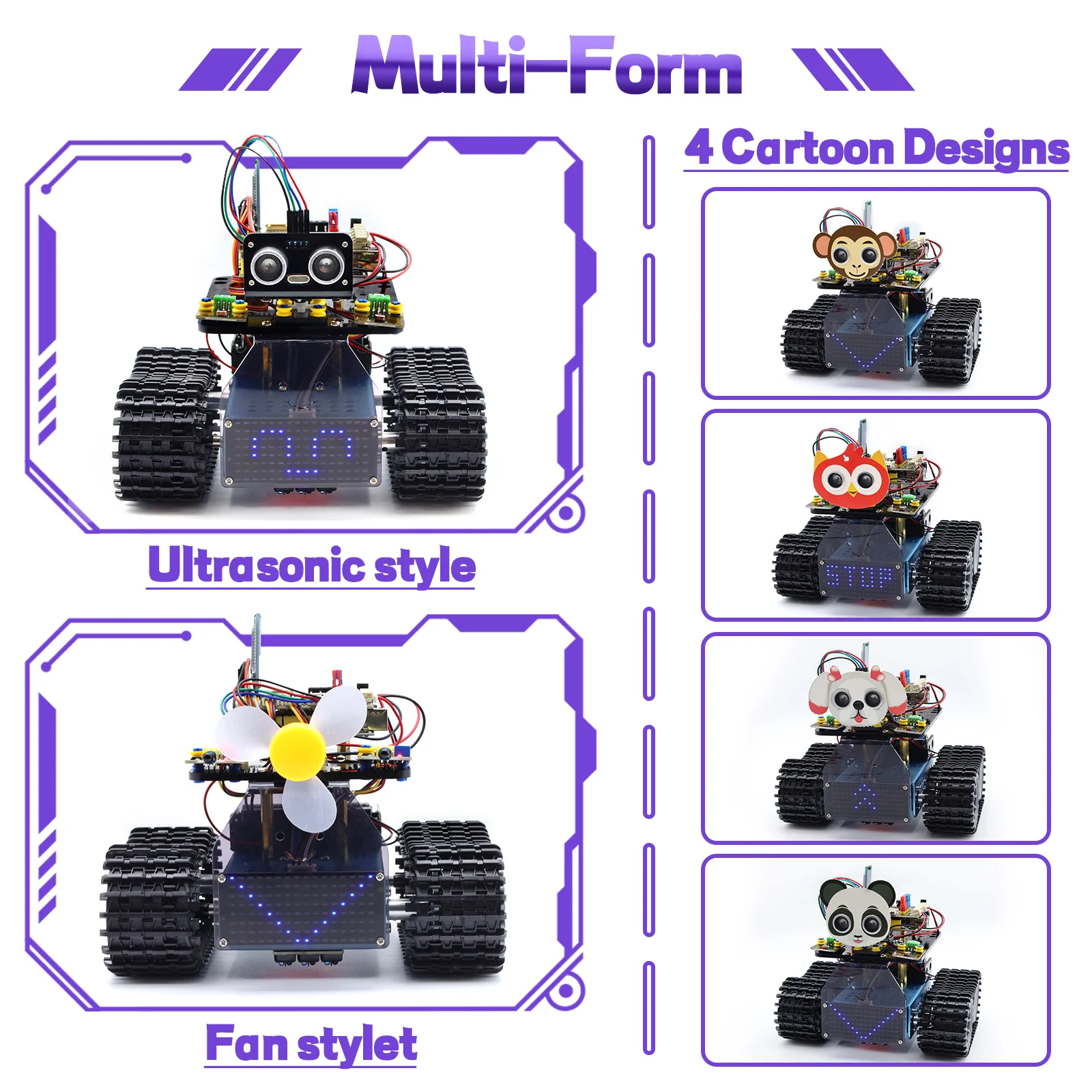Kit de Robot Tanque Inteligente Mini Actualizado Keyestudio V3.0 para Arduino, Coche Robot Programable DIY, Kit STEM Compatible con Arduino y Mixly