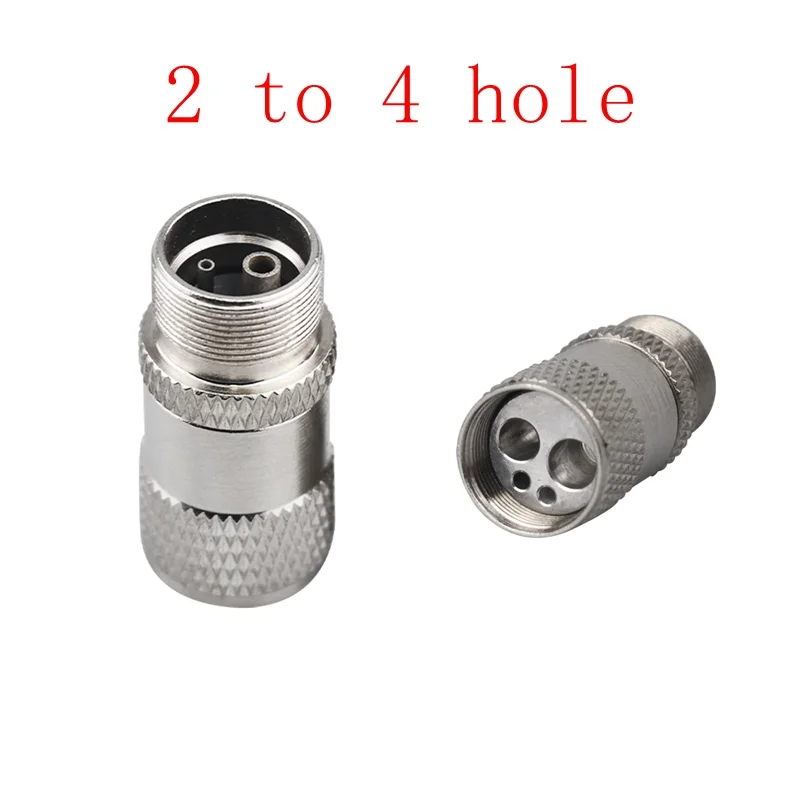 Adaptador de pieza de mano Dental, acoplador de conector de turbina, cambiador de 2/4 agujeros, piezas de repuesto para instrumentos de dentista, accesorios de herramientas, equipo