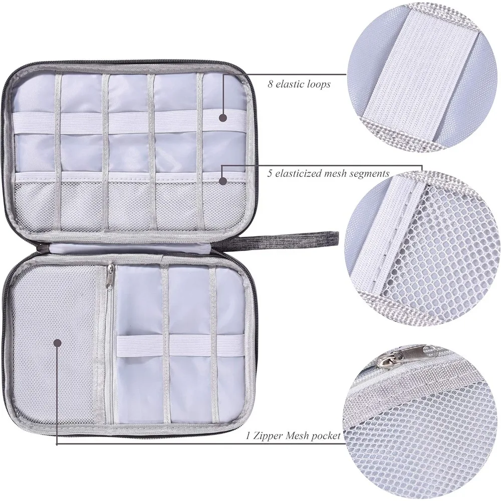 Bolsa organizadora de electrónica, bolsa de transporte impermeable, bolsa de viaje Universal, organizador de cables, bolsa de almacenamiento de electrónica, accesorios