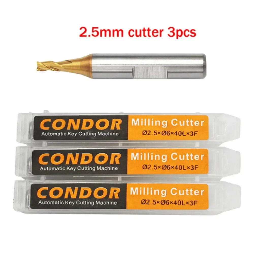 3 uds sonda cortadora de fresado 1,0mm 1,5mm 2,0mm 2,5mm para Xhorse CONDOR XC MINI Plus Dolphin XP-005 XP-007 máquina cortadora de llaves