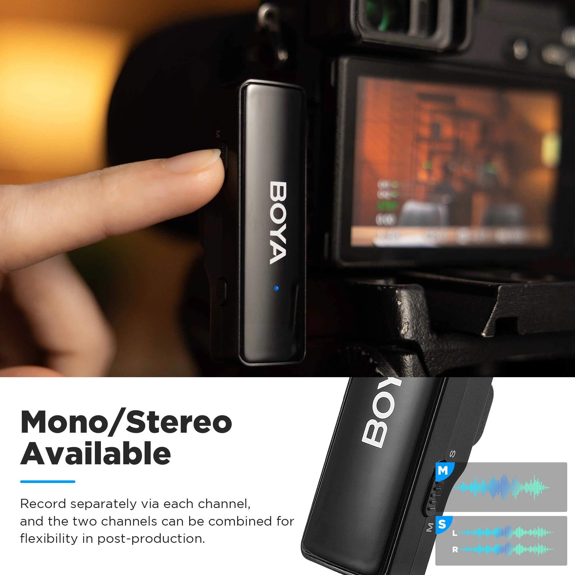 BOYA BOYALINK A micrófono Lavalier inalámbrico para iPhone iPad teléfonos Android tipo C cámara DSLR Youtube grabación en vivo