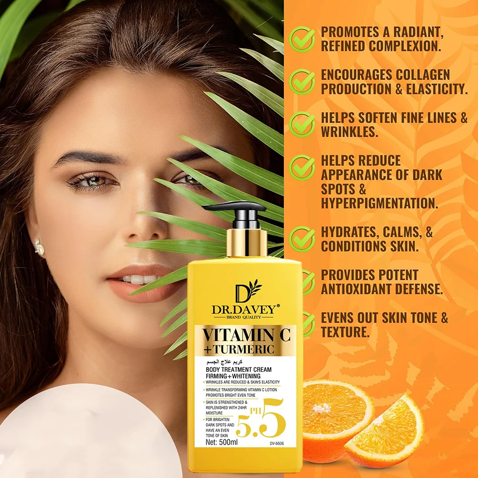 Loción corporal iluminadora de cúrcuma Natural con vitamina C, Reduce las imperfecciones, acné, crema suave, brillante e hidratación, para todo tipo de piel