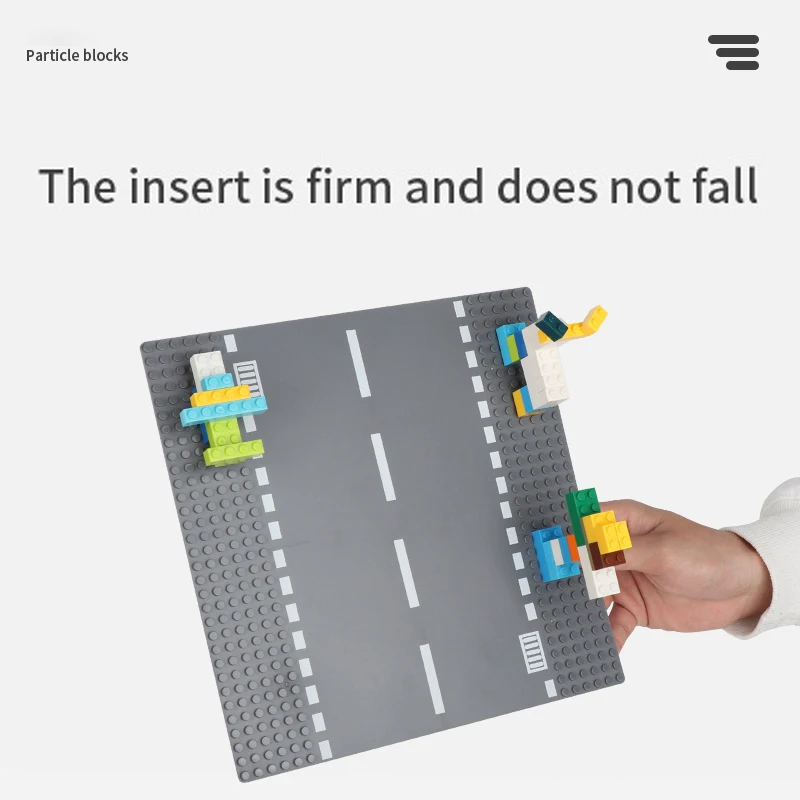 Placa Base Clásica para Bloques de Construcción, Figuras de Tráfico y Carreteras con Vista a la Ciudad, Ladrillos de Construcción, Puntos, Placas Base de Plástico, Accesorios