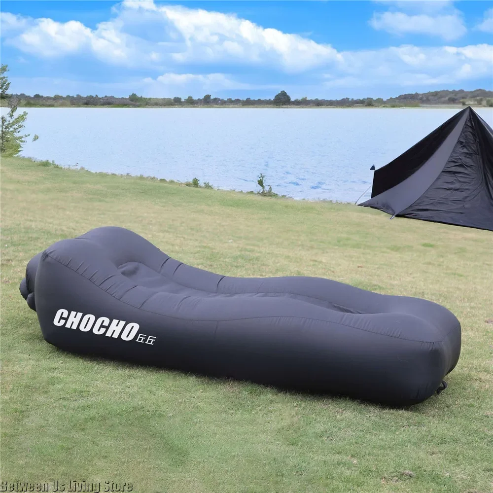 Sofá cama inflable de lujo: diseño extra ancho sin rollo para playa, jardín y interior |   Tumbona de aire de configuración rápida