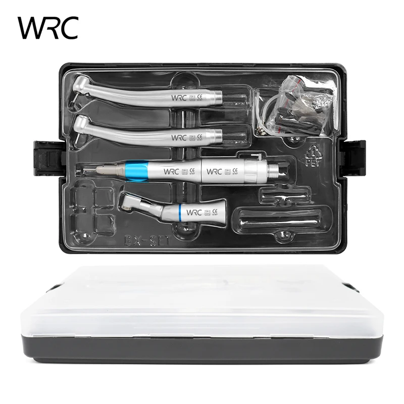 Kit de pieza de mano Dental Led de alta y baja velocidad, cabeza estándar, turbina de aire de contraángulo recto, tres equipos de euificación de generador electrónico de agua