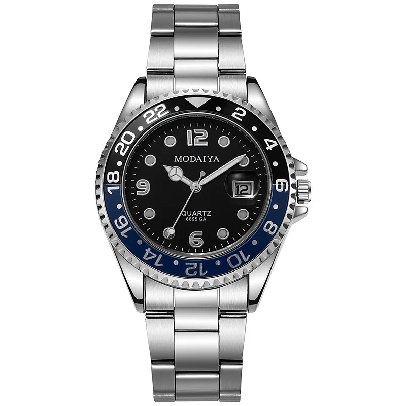 Relojes de moda para hombre con fecha, reloj deportivo informal de lujo de alta gama, relojes de pulsera clásicos de cuarzo de negocios para hombre de acero inoxidable