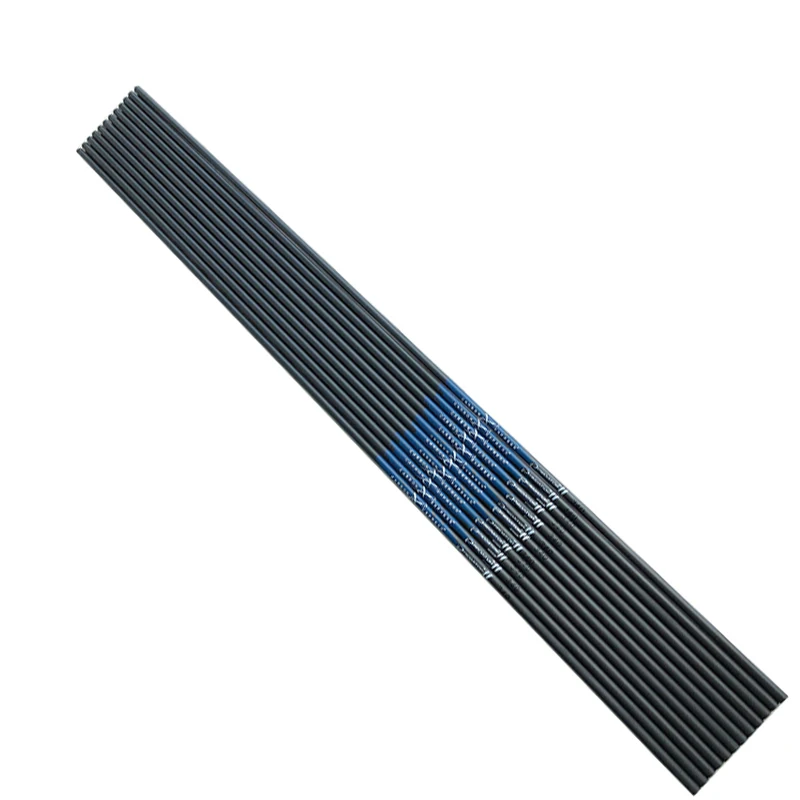 12 Uds 100% flechas de carbono puro ID6.2mm Spine300-800 arco recurvo compuesto caza tiro con arco