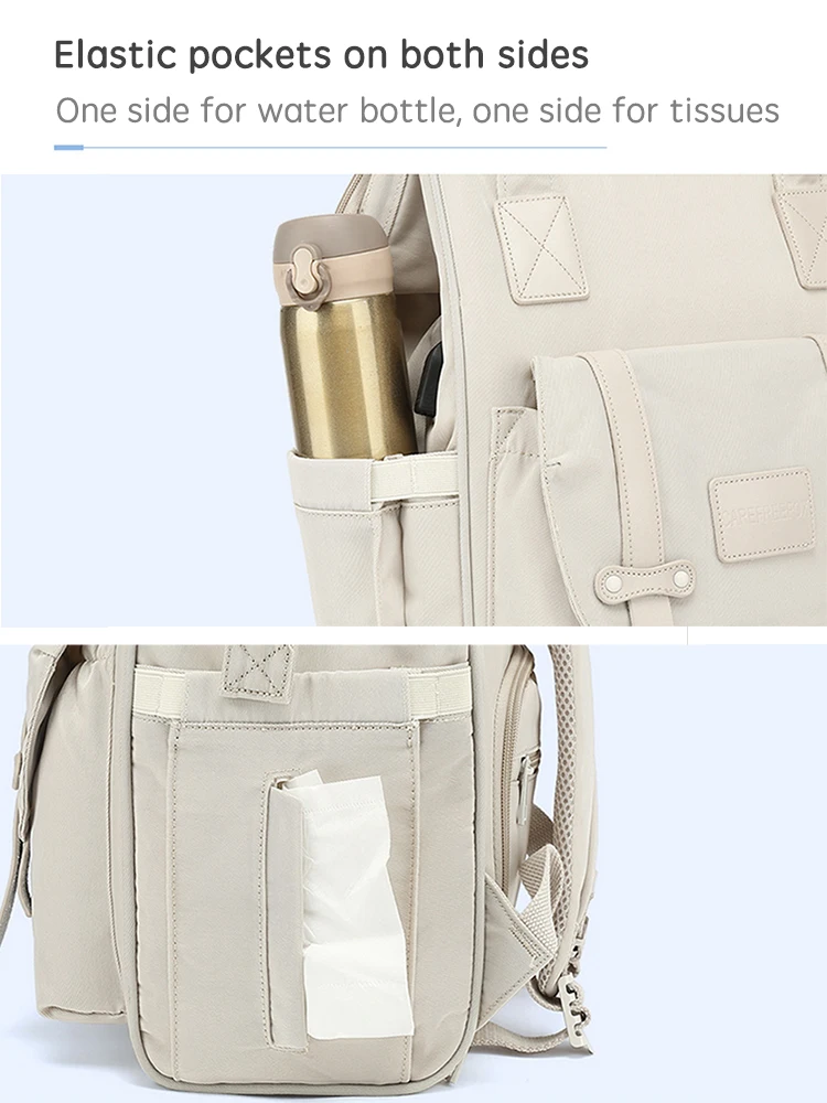 PANGDUBE Bolsa de pañales para bebés con 2 ganchos para cochecito, bolsa para mamás, mochila impermeable para viajes al aire libre, bolsa de maternidad para mamá para cosas de bebé