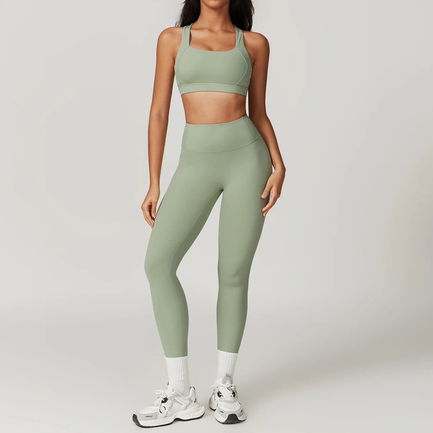 Conjunto Deportivo de 2 Piezas para Mujer, Traje de Yoga, Ropa Deportiva, Sujetador Deportivo, Leggings de Cintura Alta, Ropa de Gimnasio, Traje Deportivo Push Up