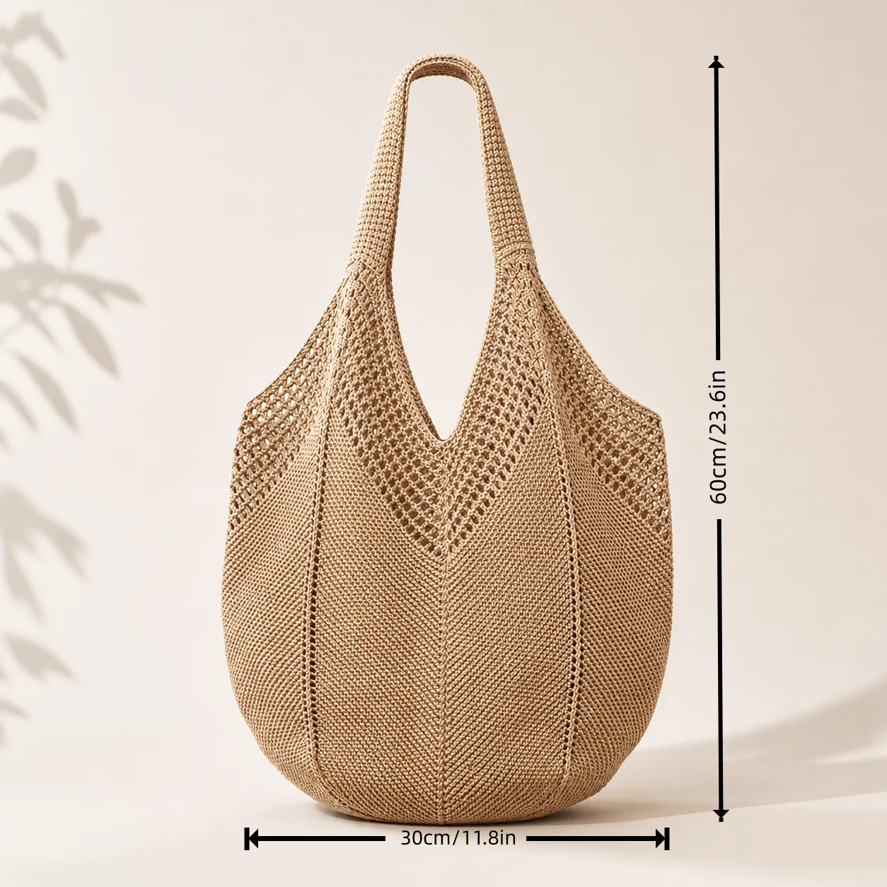 Bolso Tote de Punto Calado Ligero y de Gran Capacidad, Bolso de Hombro de Ganchillo para Playa, Viajes, Escuela, Regalo del Día de la Madre para Mamá