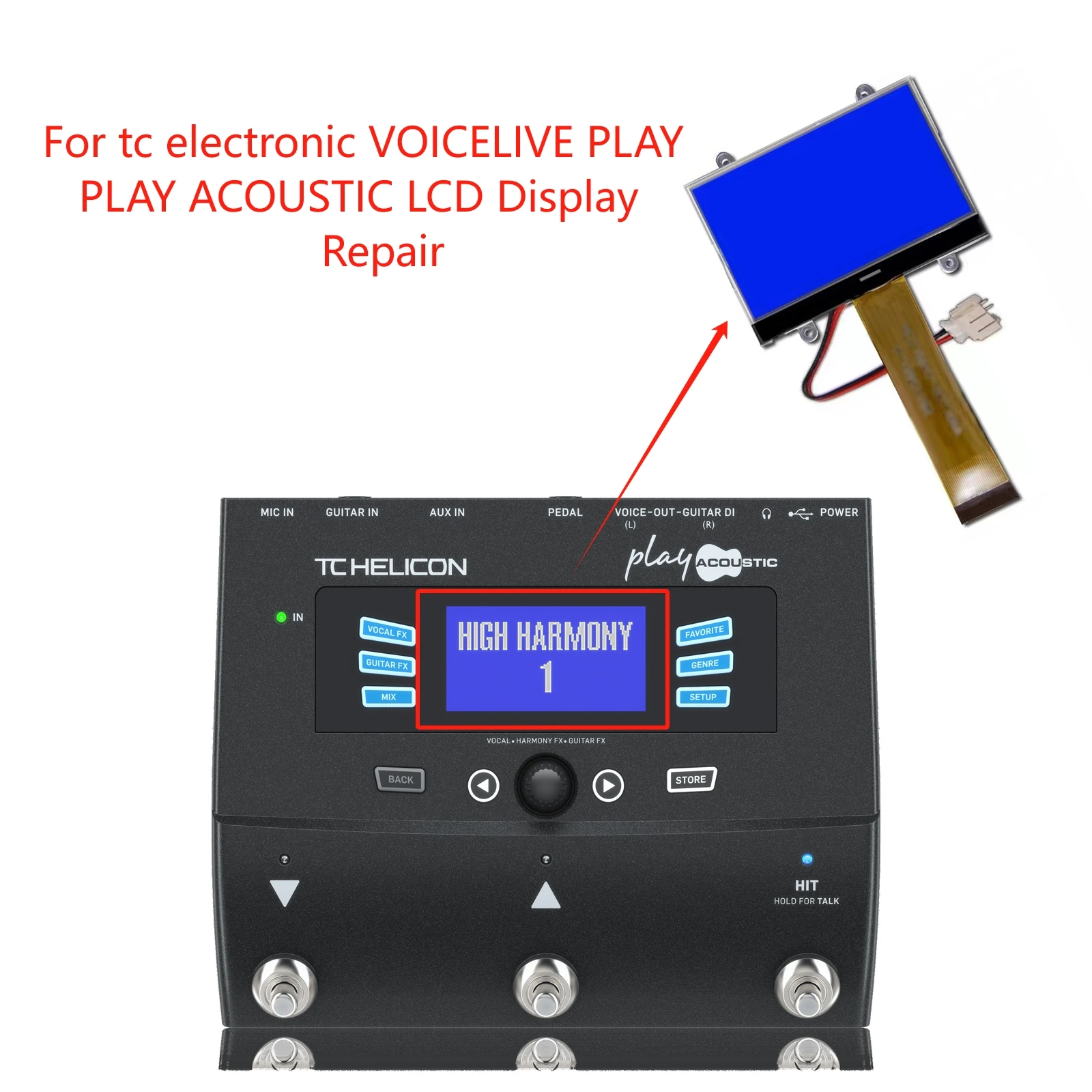 Nueva pantalla Lcd Original para reproductor electrónico TC, reproducción/reparación de reproductor vocal acústico