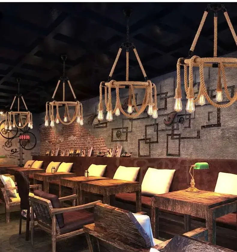 Lámpara Colgante LED de Cuerda de Diseño Creativo Italiano para Restaurante, Cafetería, Casa de Huéspedes, Dormitorio, Lámpara de Araña, Iluminación Decorativa para Hotel