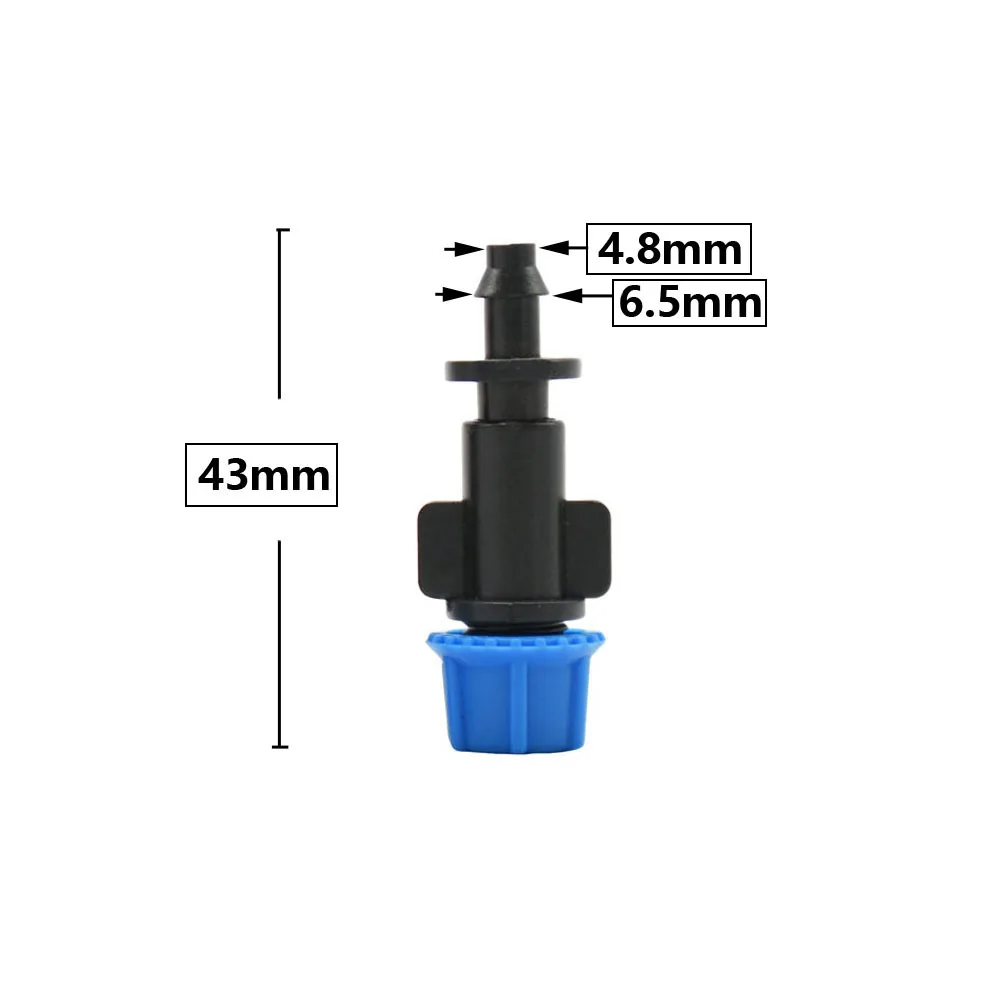Boquillas de nebulización de latón ajustables, boquilla de niebla de cobre, sistema de riego por goteo con rociador de agua, conector de rosca de púas en T de 1/4"