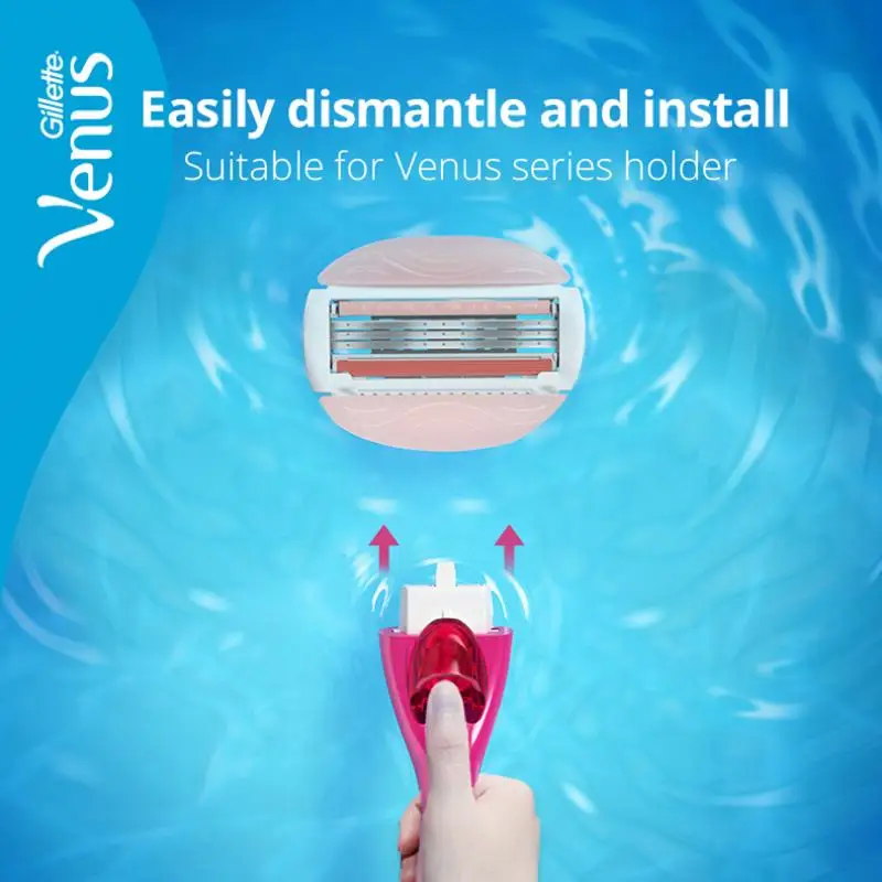 Cuchillas Gillette Venus de 3 capas con barra de jabón, cabezales de cuchilla de afeitar de afeitar suave, removedor de pelo, cuchilla de repuesto para cuerpo de mujer, 3 uds.