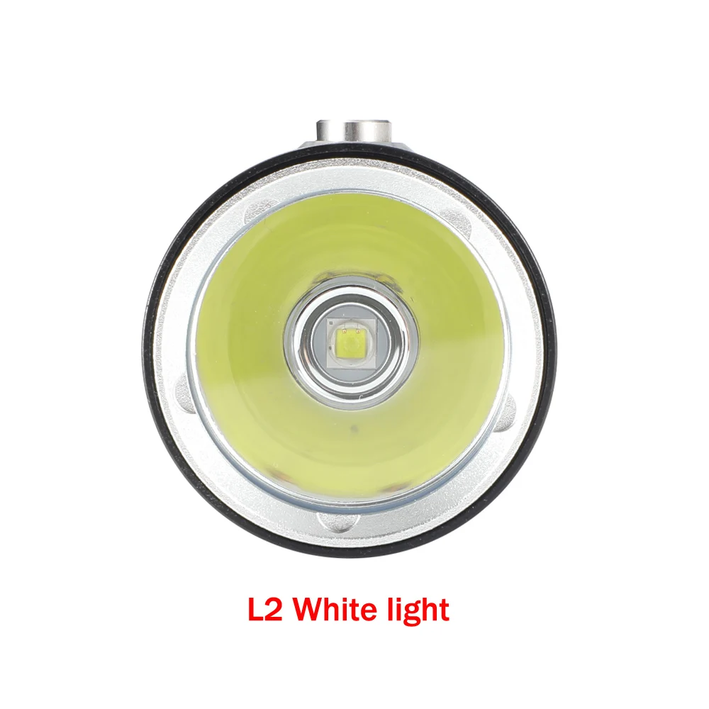 Ekaiou-luz LED de buceo L2, 2000 lúmenes, linterna de buceo IP68, resistente al agua con batería 26650, lámpara subacuática de 100 metros de profundidad