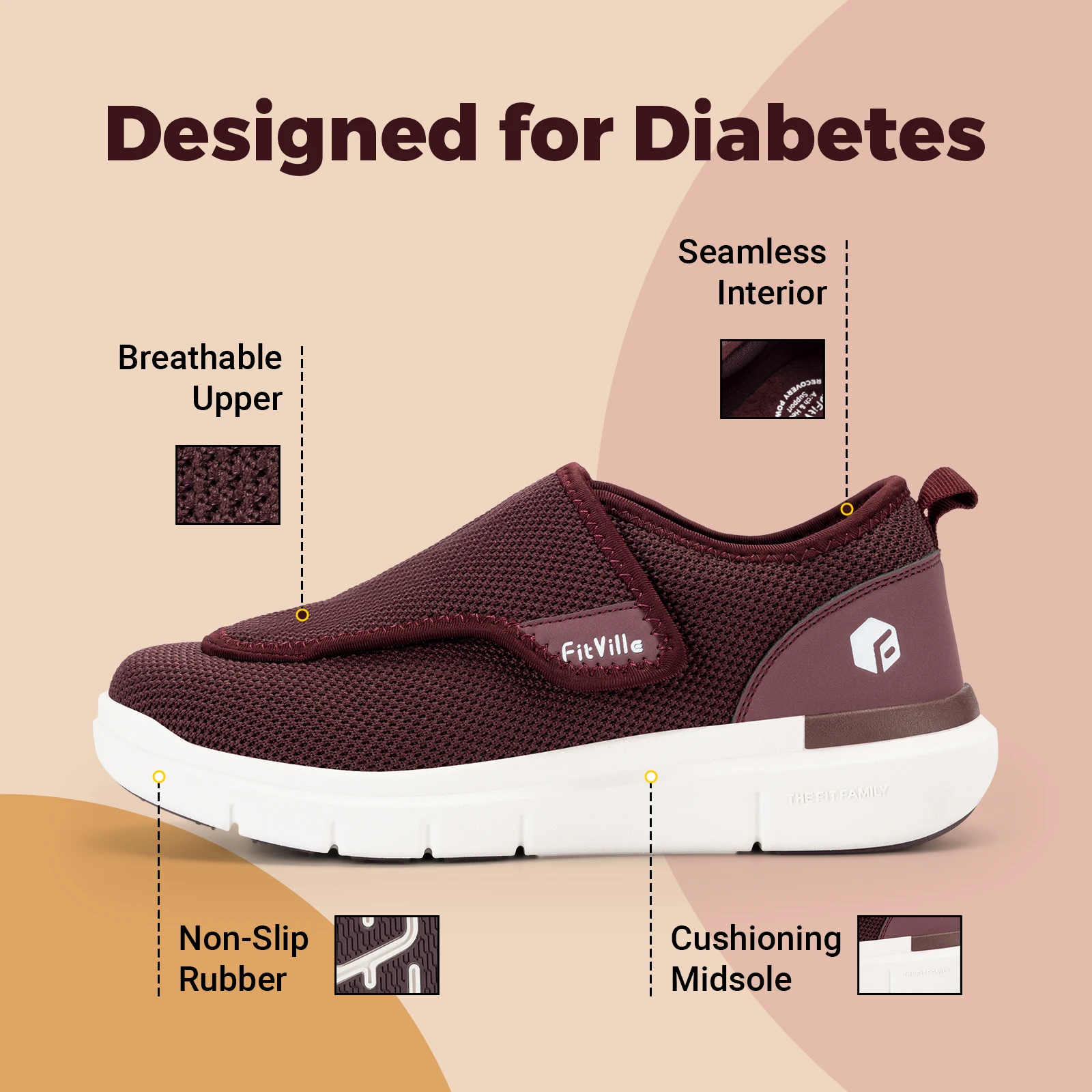FitVille Zapatos para diabéticos extra anchos para mujer, zapatos para caminar ajustables para personas mayores, ortopédicos, pies anchos, alivio del dolor en el pie hinchado
