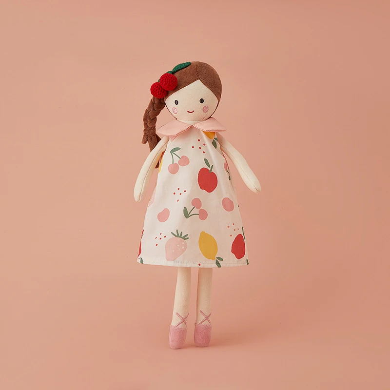 Vestido rosa de 35/38CM para niña, juguete de peluche suave, corona de princesa, muñeca de niña de peluche, muñeca de decoración del hogar de estilo nórdico, regalo de cumpleaños para niños, juguetes