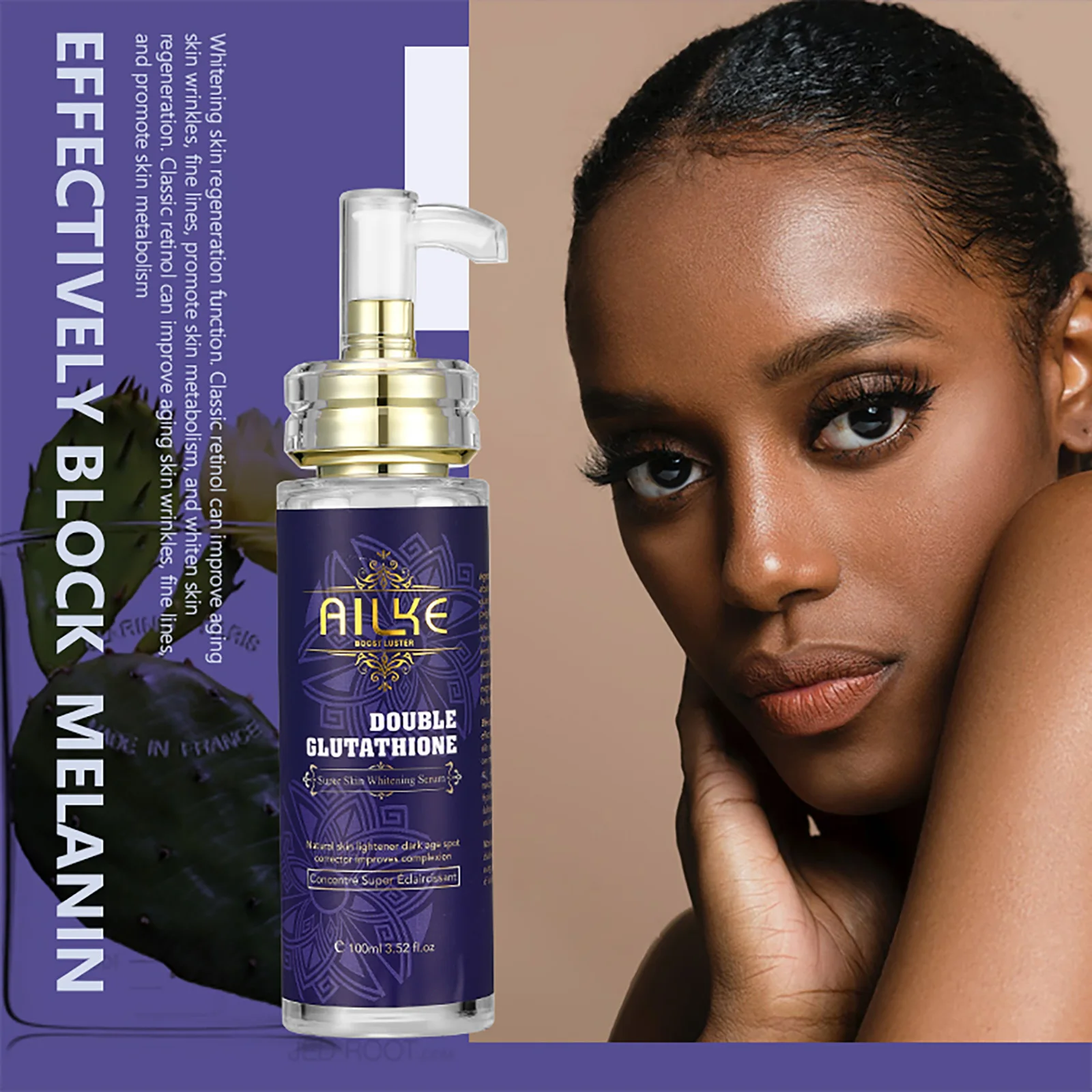 Set de Cuidado de la Piel Blanqueador con Glutatión AILKE, Suero Facial y Loción Corporal, Reduce Manchas Oscuras, Pigmentación, Hidratante
