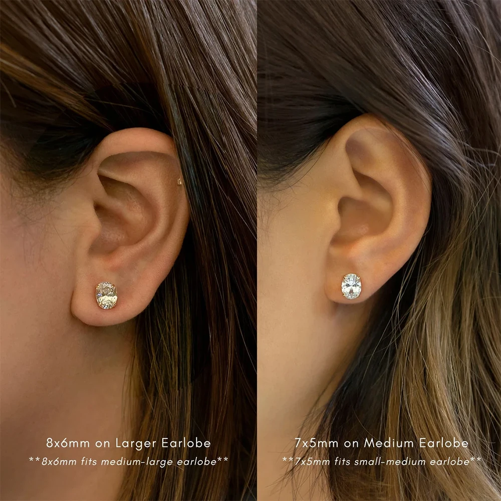 Pendientes de Moissanita Ovalada de 0.5-5ct para Mujer, Color D, Diamante Brillante, Plata de Ley 925, Joyería para Fiesta, Regalos