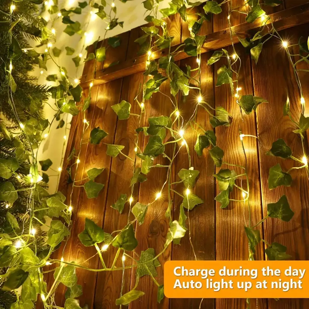 Guirnalda de luces LED solares de hiedra Artificial, 12M, 100 LED, guirnalda de calle para jardín, luces de hadas impermeables para exteriores, decoración para fiesta y boda, 1 ud.
