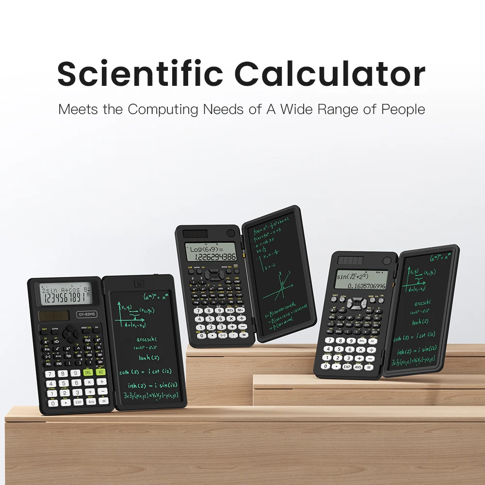 Calculadora científica plegable 2 en 1 y tableta de escritura de 6 pulgadas, pantalla LCD de 82MS y 240 funciones para estudiantes universitarios y profesores