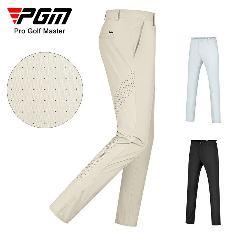 Pantalones de golf PGM para hombre, pantalones deportivos cómodos elásticos con perforaciones, ropa de golf para hombre KUZ154