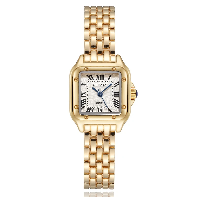 Relojes de lujo con diamantes de imitación para Mujer, Reloj de pulsera cuadrado de cuarzo a la moda, Reloj sencillo para Mujer
