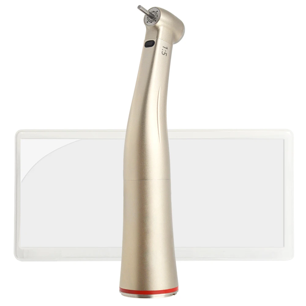 Pieza de mano dental contra-ángulo multiplicadora de velocidad 1:5 con luz de fibra óptica y spray de agua, tipo E, para clínica dental y laboratorio